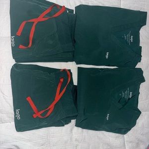 Green scrubs. Lago brand scrubs.